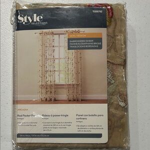 Arcadia Embroidered Sheer Curtain - Antique Gold